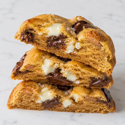 Le Trio - Cookie Irrésistible au Chocolat Noir Lait et Blanc avec Fleur de Sel de Guérande