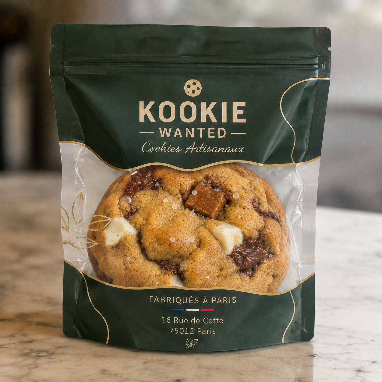 Le Trio - Cookie Irrésistible au Chocolat Noir Lait et Blanc avec Fleur de Sel de Guérande
