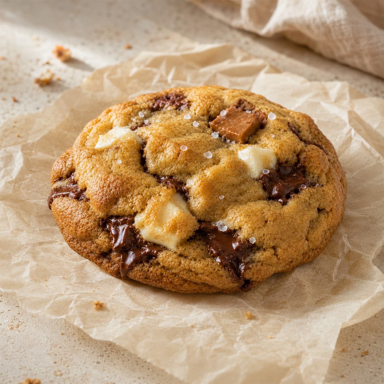 Le Trio - Cookie Irrésistible au Chocolat Noir Lait et Blanc avec Fleur de Sel de Guérande